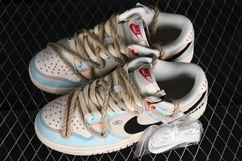 All Categories Nk SB Dunk Series Nk SB Dunk Low Low-top sneakers Nk Dunk Low Castle in the Sky Dopamine gradient Sashiko embroidery Hemp rope SB low-top casual sneakers DV0834-100